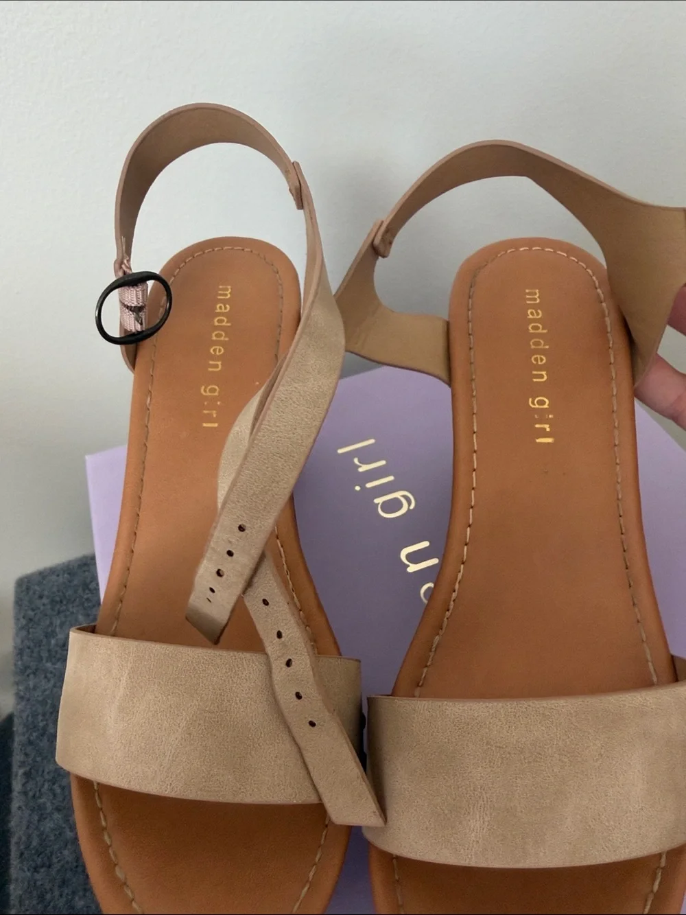Madden Girl Sand Tan Platform Sandals